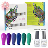 8ml Gel Nail Polish Box Set-6 Bottles Color Gel+ 1 Bottle Base Coat+ 1 Bottle Top Coat (ZH19~~ZH47))