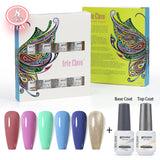 8ml Gel Nail Polish Box Set-6 Bottles Color Gel+ 1 Bottle Base Coat+ 1 Bottle Top Coat (ZH19~~ZH47))