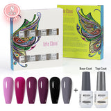 8ml Gel Nail Polish Box Set-6 Bottles Color Gel+ 1 Bottle Base Coat+ 1 Bottle Top Coat (ZH19~~ZH47))