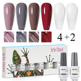 8ml Gel Nail Polish Box Set-4 Bottles Color Gel+ 1 Bottle Base Coat+ 1 Bottle Top Coat (ZH30~~ZH49)