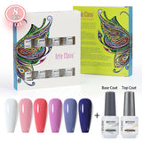 8ml Gel Nail Polish Box Set-6 Bottles Color Gel+ 1 Bottle Base Coat+ 1 Bottle Top Coat (ZH19~~ZH47))