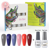8ml Gel Nail Polish Box Set-6 Bottles Color Gel+ 1 Bottle Base Coat+ 1 Bottle Top Coat (ZH19~~ZH47))