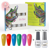 8ml Gel Nail Polish Box Set-6 Bottles Color Gel+ 1 Bottle Base Coat+ 1 Bottle Top Coat (ZH19~~ZH47))