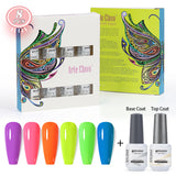 8ml Gel Nail Polish Box Set-6 Bottles Color Gel+ 1 Bottle Base Coat+ 1 Bottle Top Coat (ZH19~~ZH47))