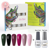 8ml Gel Nail Polish Box Set-6 Bottles Color Gel+ 1 Bottle Base Coat+ 1 Bottle Top Coat (ZH19~~ZH47))