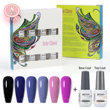 8ml Gel Nail Polish Box Set-6 Bottles Color Gel+ 1 Bottle Base Coat+ 1 Bottle Top Coat (ZH19~~ZH47))
