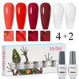 8ml Gel Nail Polish Box Set-4 Bottles Color Gel+ 1 Bottle Base Coat+ 1 Bottle Top Coat (ZH30~~ZH49)