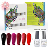 8ml Gel Nail Polish Box Set-6 Bottles Color Gel+ 1 Bottle Base Coat+ 1 Bottle Top Coat (ZH19~~ZH47))