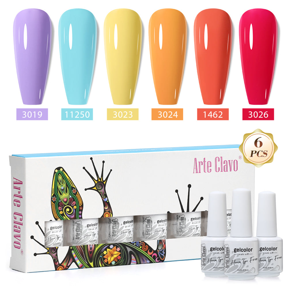 8ml Gel Nail Polish Box Set-6 Bottles Color Gel(ZH50~~ZH76)