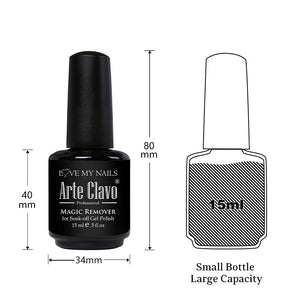 Arte Clavo 15ml Magic Gel Remover bottle for professional gel polish removal.