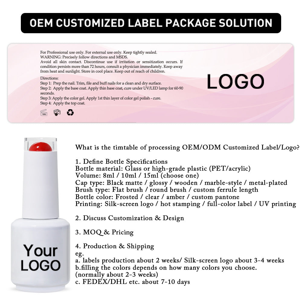 Arte Clavo OEM and ODM service for custom label and private label gel polish production