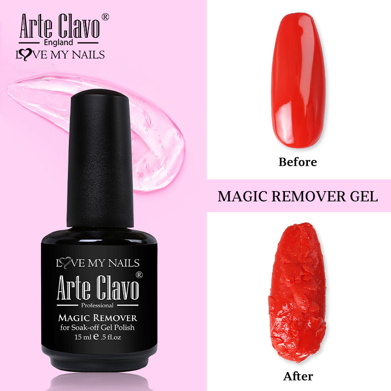 Close-up of gel polish bursting and lifting after applying Arte Clavo Magic Gel Remover.