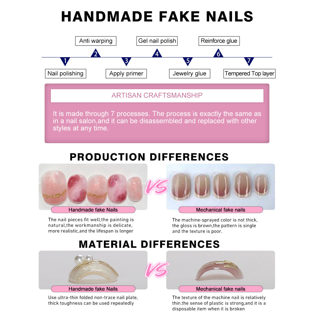 Black French Design Nude Color Handmade Press On Nails Medium Square Full Cover False Nails