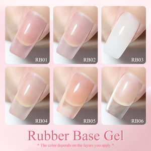 Applying rubber base gel on natural nails for strength and reinforcement