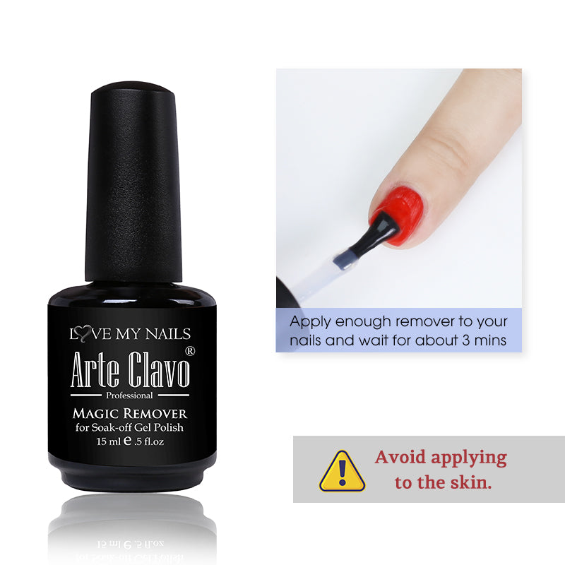 Close-up of gel polish bursting and lifting after applying Arte Clavo Magic Gel Remover.