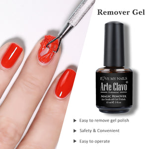 Arte Clavo 15ml Magic Gel Remover bottle for professional gel polish removal