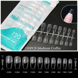 120pcs Press on Nails Oval Almond Rounded Stiletto Coffin False Nail Tips