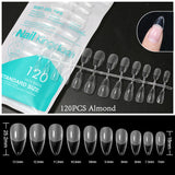 120pcs Press on Nails Oval Almond Rounded Stiletto Coffin False Nail Tips