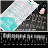 120pcs Press on Nails Oval Almond Rounded Stiletto Coffin False Nail Tips