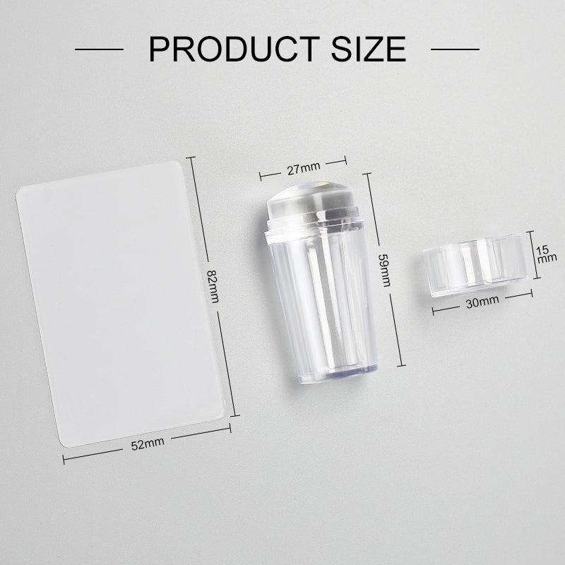 NAILCO 1 Set Jelly Silicone Nail Stamper & Nail Scraper For French Nails