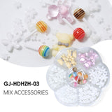 3D Candy Flower Pearl Cute Bear Butterfly Lollipop Nail Decorations
