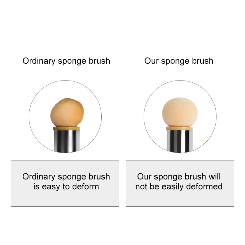 NAILCO 1PC Rhinestone Handle + 6PCS Sponge Head Nails Art Brushes