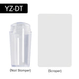 Jelly silicone French tip nail stamper and scraper set