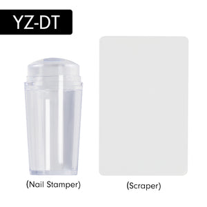 Jelly silicone French tip nail stamper and scraper set
