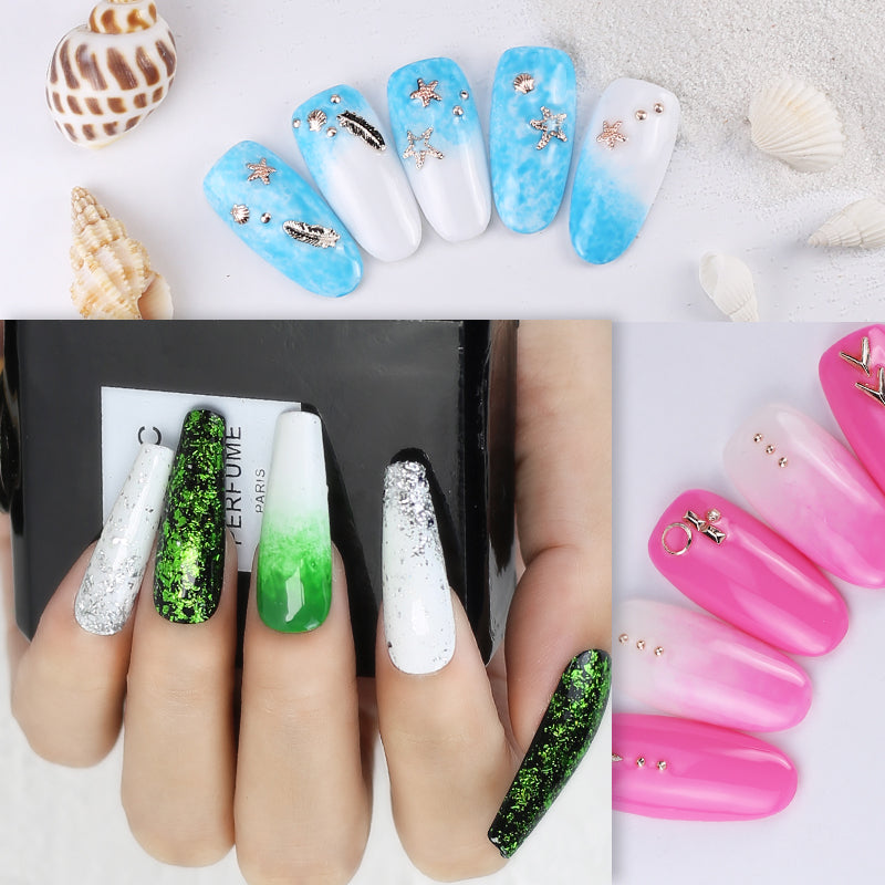 NAILCO 1PC Rhinestone Handle + 6PCS Sponge Head Nails Art Brushes