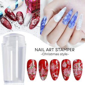 nail art created with jelly silicone nail stamper